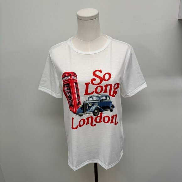 NWT White "So Long London" #TSWIFT Graphic Tee – Size M - Picture 1 of 6